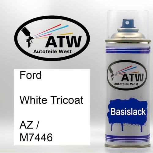 Ford, White Tricoat, AZ / M7446: 400ml Sprühdose, von ATW Autoteile West.